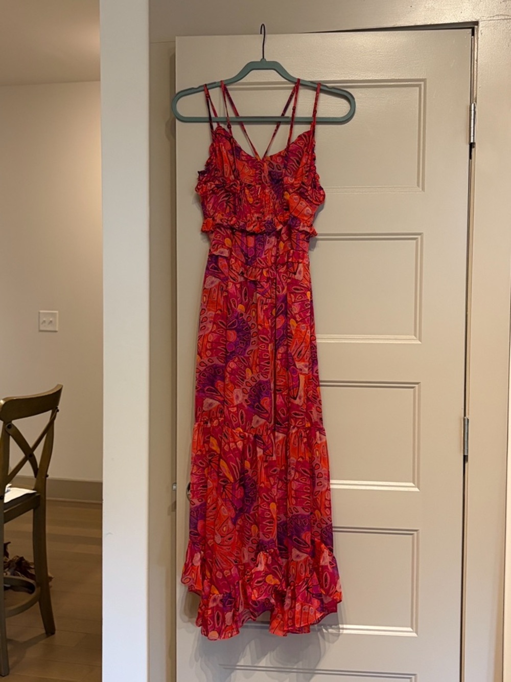 Misa Los Angeles Adrienne Midi Dress Revolve Long Wedding Guest Red Floral XS - Picture 6 of 10